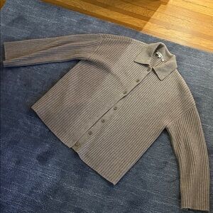 Reformation Ribbed Cardigan - Taupe